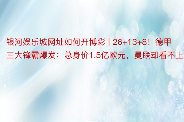 银河娱乐城网址如何开博彩 | 26+13+8！德甲三大锋霸爆发：总身价1.5亿欧元，曼联却看不上