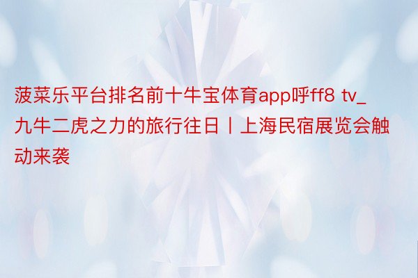 菠菜乐平台排名前十牛宝体育app呼ff8 tv_九牛二虎之力的旅行往日丨上海民宿展览会触动来袭